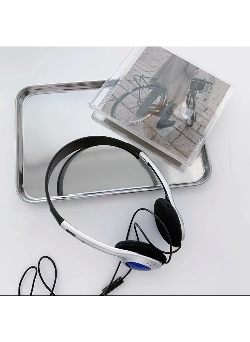 Generic - Retro Styled Wired Headphones for Trendy Outfits Blue + Apple patch cord - Image 1