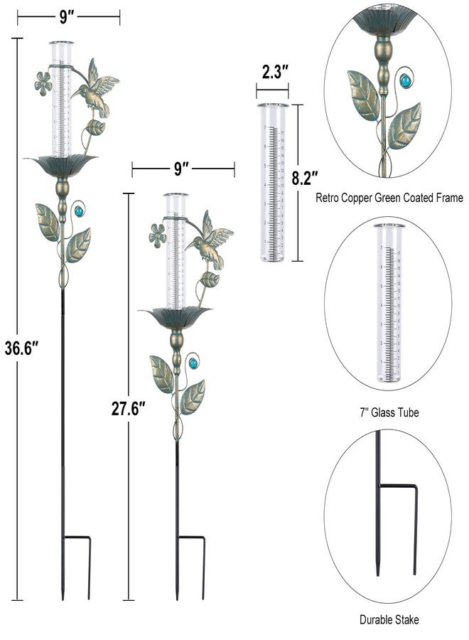 Fastruggle Hummingbird Rain Gauge Outdoor, Upgraded Rain Guage Freeze Proof, Large Clear Numbers and Adjustable Height Rain for Garden, Deck, Lawn, Patio, Farm - Image 3