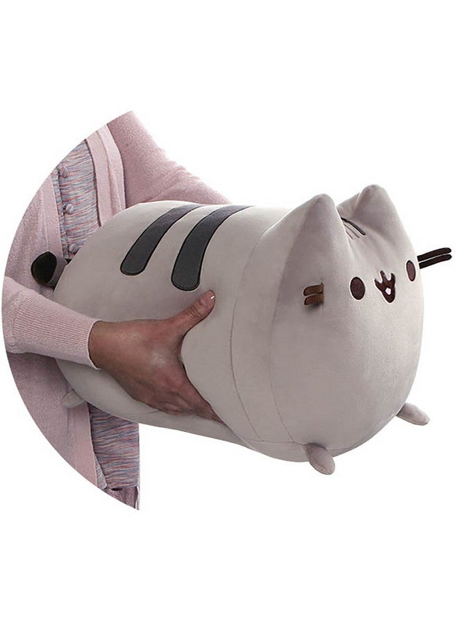 GUND Pusheen The Cat Squisheen Log Plush, Squishy Stuffed Animal for Ages 8 and Up, Gray, 11” - Image 2