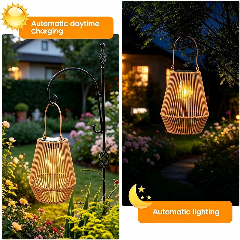 KagoLing Solar Lanterns Outdoor Waterproof Hanging Lights for Garden, Yard, Patio, Porch, Trees, Lawn, Pathway - 2 Pack - Image 5