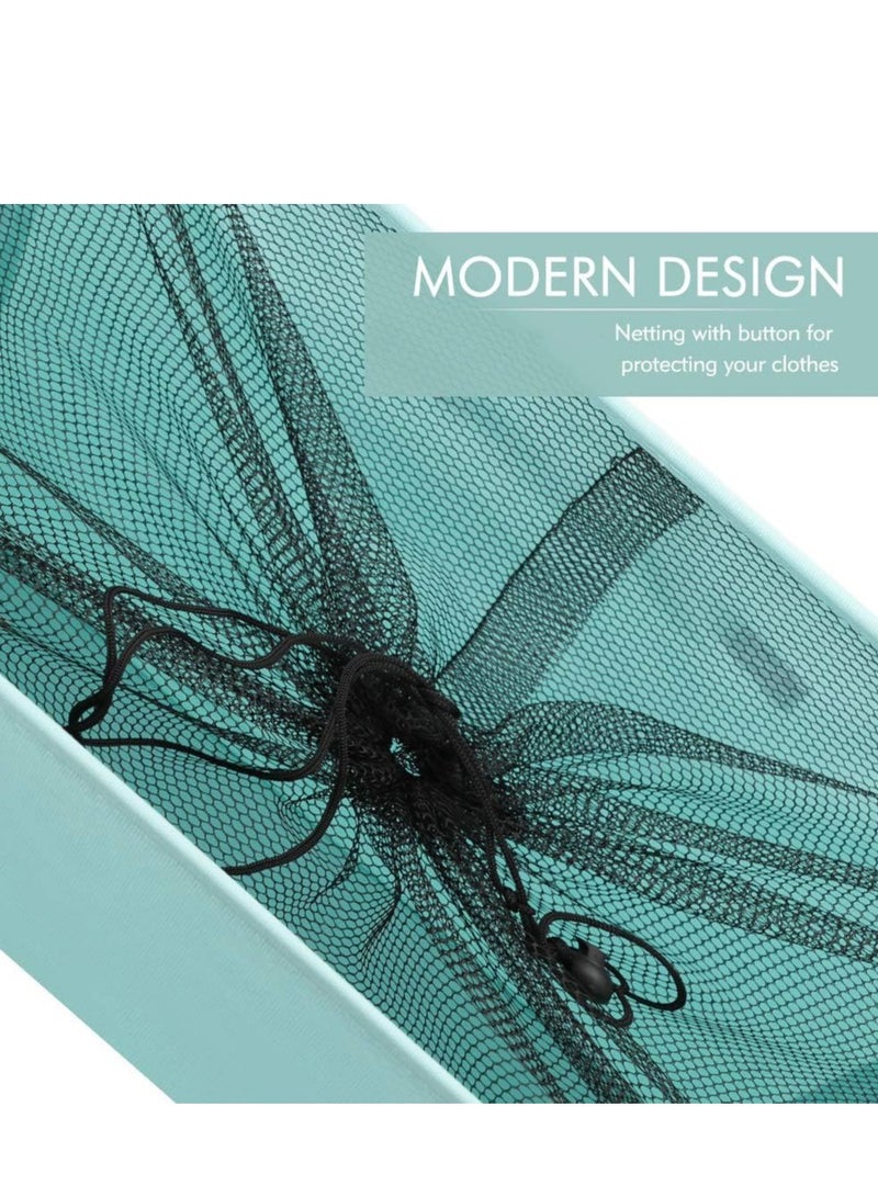 SYOSI 42L Rolling Slim Laundry Basket with Handle on Wheels, Foldable Hamper, Collapsible Sorter and Organizer, Tall Storage Bin (Light Blue) - Image 5