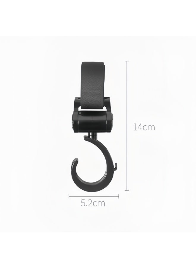 Mr. Penda 4 Pack Baby Stroller Hooks for Hanging Diaper Bags, Mommy Bag and Convenient Stroller Accessories, Organizer Hooks, Clips for Strollers Pushchair Buggy (Black) - Image 2