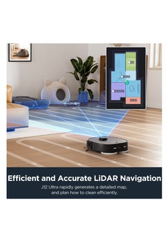 EUREKA Robot Vacuum Cleaner & Mop All-in-One Station, AI 3D Obstacle Detection, Intelligent Pet Bypass, Car Carpet Detection, Ideal Against Pet Hair, App & Voice Control, J12 Black - pzsku/ZC76BC512E075F51A34ECZ/45/_/1740453539/b16ef022-730e-4301-a6b2-caebdfb5dbdf