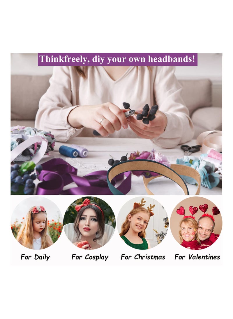 Loquat 10 Pack Satin Headbands 1.3 Inch Wide Headband for Women Headband Non Slip Fashion Colorful DIY Head Bands Plain Solid Hairbands Hair Accessories for Women and Girls Diademas Para Mujer - Image 2