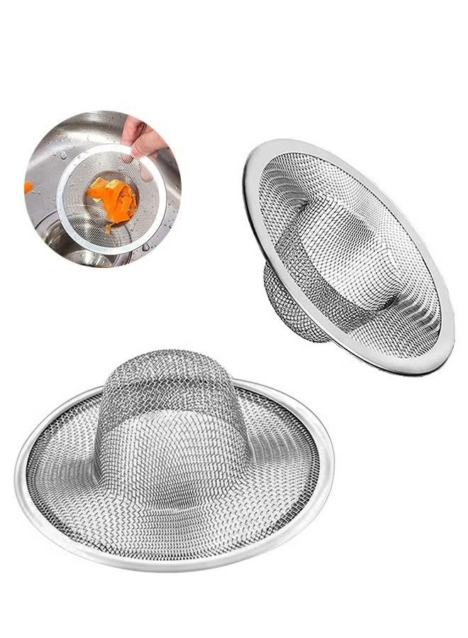 2 Pcs Stainless Steel Sink Strainer Anti-Clogging Drain Filter for Kitchen Sink/Bathroom Bathtub Wash Basin Floor Drain Balcony Drain Hole, Utility - Image 1