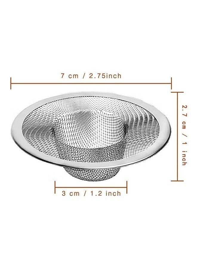2 Pcs Stainless Steel Sink Strainer Anti-Clogging Drain Filter for Kitchen Sink/Bathroom Bathtub Wash Basin Floor Drain Balcony Drain Hole, Utility - Image 2