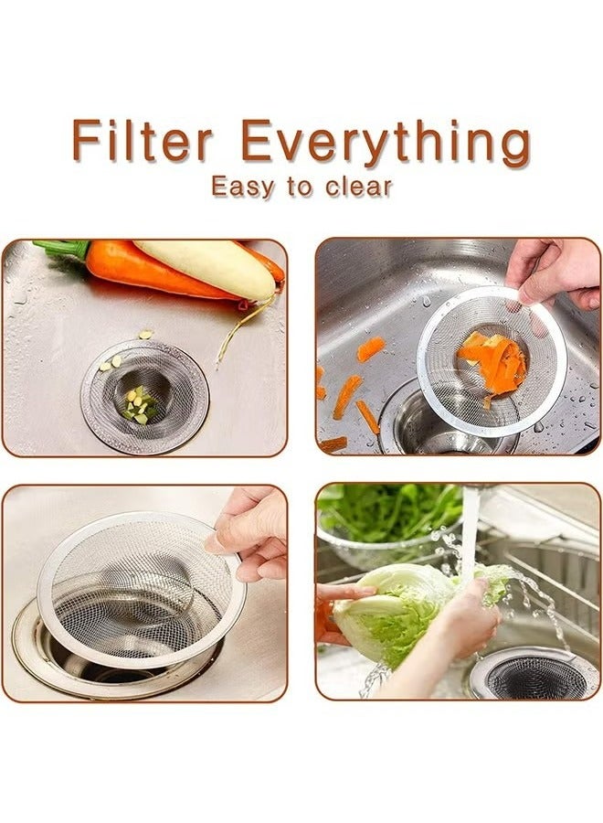 2 Pcs Stainless Steel Sink Strainer Anti-Clogging Drain Filter for Kitchen Sink/Bathroom Bathtub Wash Basin Floor Drain Balcony Drain Hole, Utility - Image 4