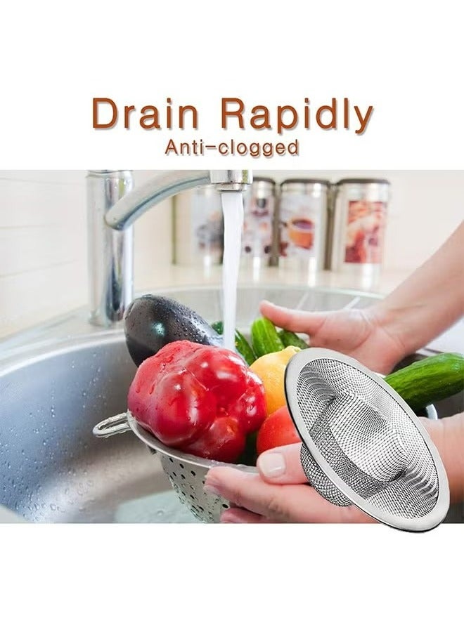 2 Pcs Stainless Steel Sink Strainer Anti-Clogging Drain Filter for Kitchen Sink/Bathroom Bathtub Wash Basin Floor Drain Balcony Drain Hole, Utility - Image 5