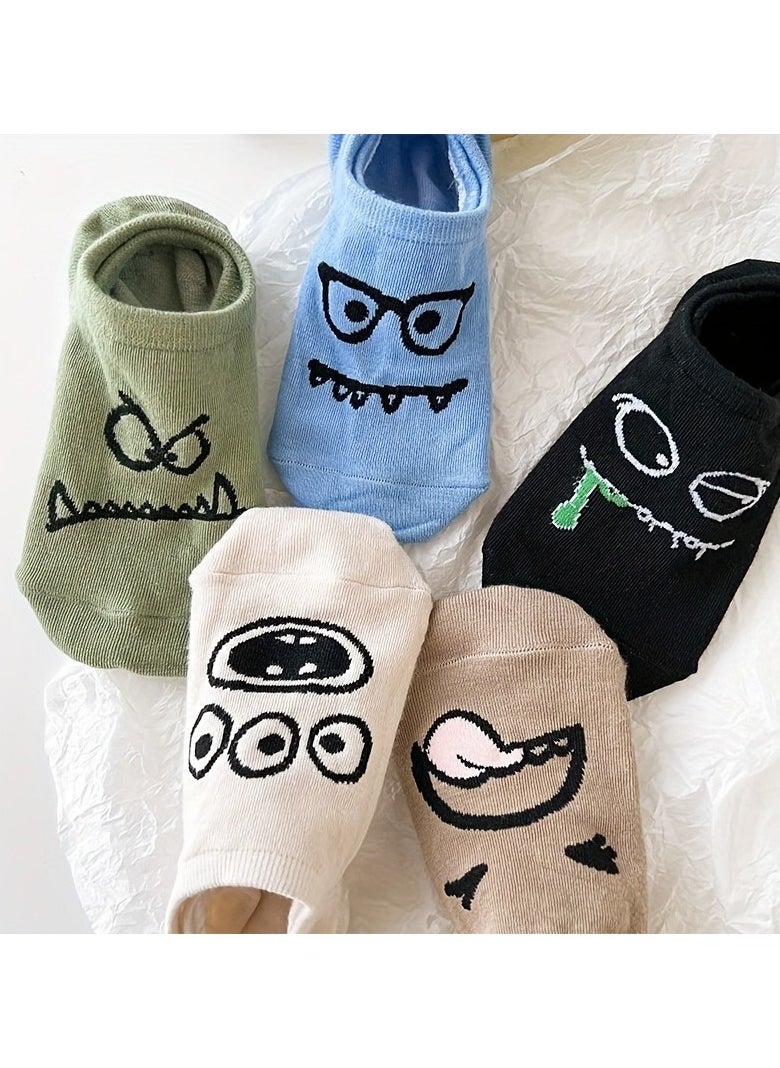 Generic - 5 Pairs Fuzzy Print Socks - Image 1