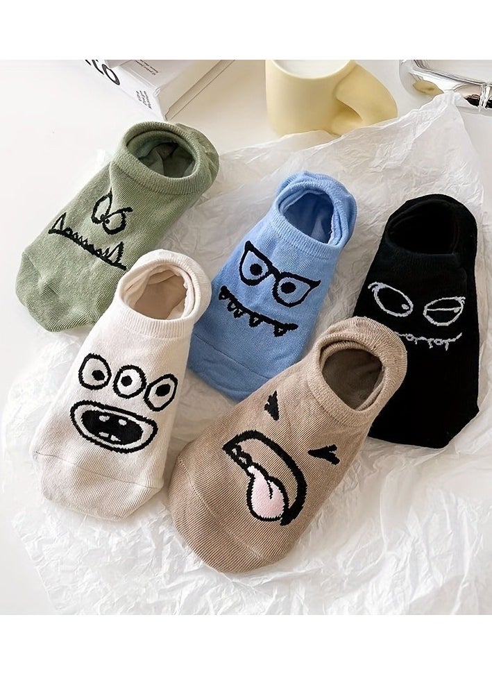 Generic - 5 Pairs Fuzzy Print Socks - Image 1