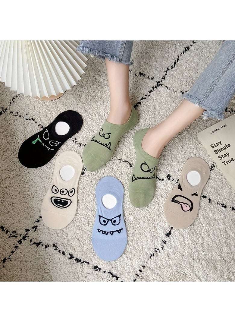 Generic - 5 Pairs Fuzzy Print Socks - Image 1