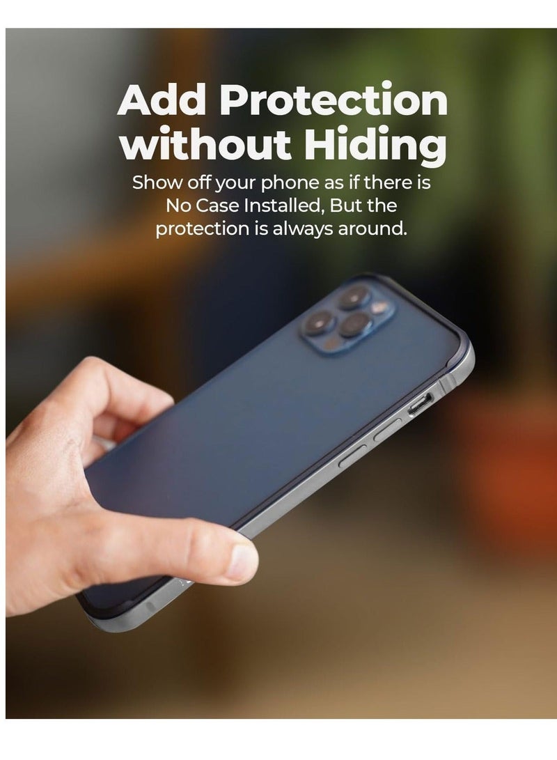 Captaintech Case for iPhone 15 Pro Max Anodized Aluminum Bumper Frame Slim Hard Case Cover Support for Mag-Safe Wireless Charging Edge Armor Protective Minimal Case Designed for iPhone 15Pro Max 6.7in Black - Image 4