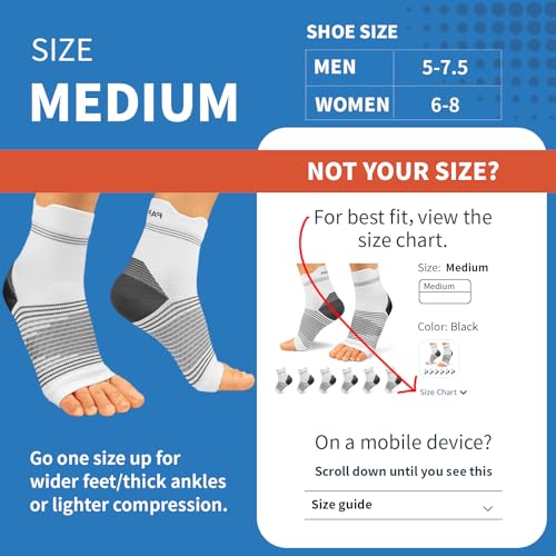 PAPLUS Plantar Fasciitis Sock (6 Pairs) for Men and Women, Compression Foot Sleeves with Arch and Ankle Support (White, Medium) - Image 3
