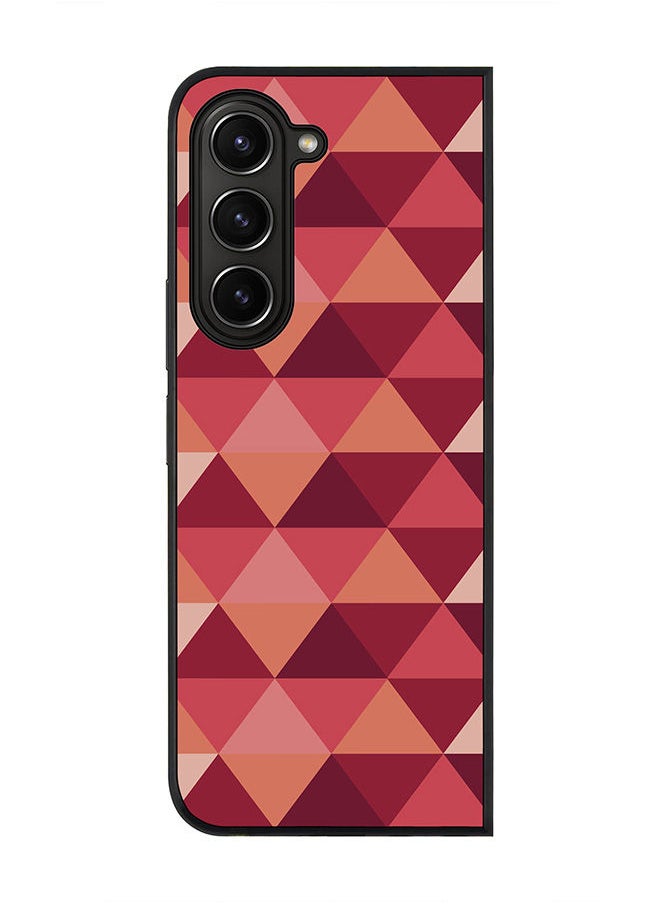 Stylizedd - Rugged Black edge case for Samsung Galaxy Z Fold5, Slim fit Soft Case Flexible Rubber Edges Anti Drop TPU Gel Thin Cover -  Topsy Turvy Triangles - Image 1