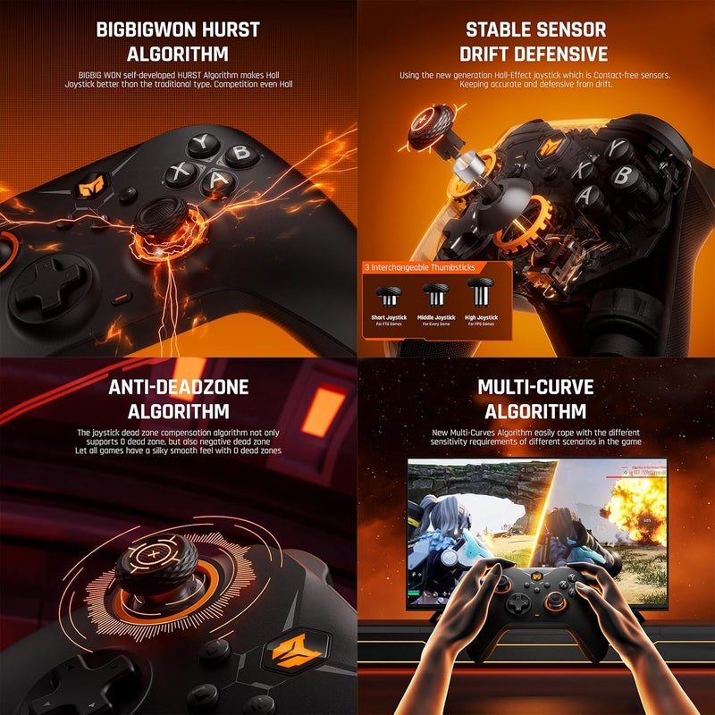 BIGBIG WON Gale Hall Wireless Motion Control Joysticks & Triggers - 3 Pairs Thumbsticks, PC & Mobile Game Controllers for Switch/PC/iOS/Android - Image 3