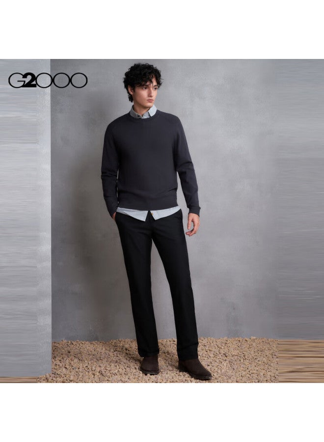 G2000 Soft Comfortable Men's  Autumn Winter Versatile Slim Fit Crew Neck Knit Sweater Mall Edition - Image 4