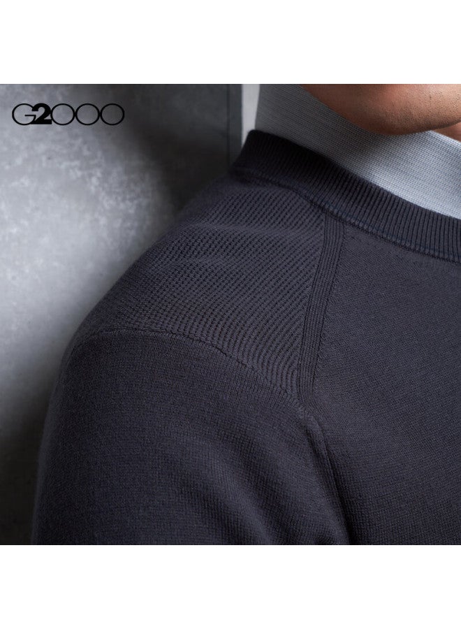G2000 Soft Comfortable Men's  Autumn Winter Versatile Slim Fit Crew Neck Knit Sweater Mall Edition - Image 3