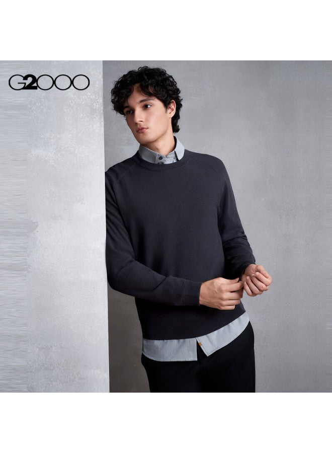 G2000 Soft Comfortable Men's  Autumn Winter Versatile Slim Fit Crew Neck Knit Sweater Mall Edition - Image 1