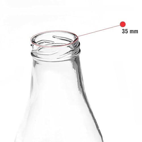 Pure Source India Milk, Water and Juice Glass Bottle Freezer Safe, with Air Tight & Leak Proof Cap (Transparent; 500 ml) Set of 12 - Image 3