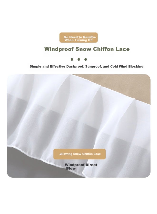 Purpavwinner Air Conditioner Dust Cover Heat Wind Guide Universal For Elderly Children Pregnant Women Postpartum Use Wall-mounted Ac Wind Shield Curtain Large 1p-1.5p Ink Flower Pattern - Image 4