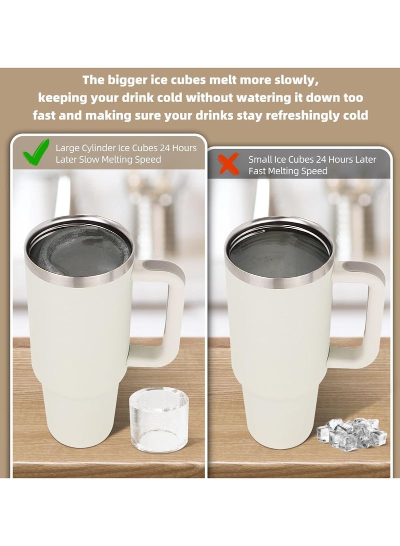 YQbest Ice Cube Tray for 40Oz Tumbler, Silicone Hollow Cylinder Ice Mold with Lid and Bin for Freezer, Ice Drink, Juice, Compatible with 40Oz Tumbler (Brown) - Image 5