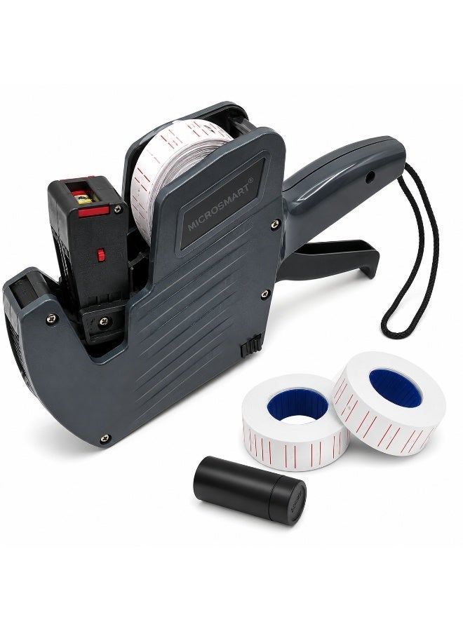 8-Digit Price Tag Gun for Production & Expiry Date Printing with Label Roll and Ink, Manual Price and Date Labeler for Shops & Stores - Image 1