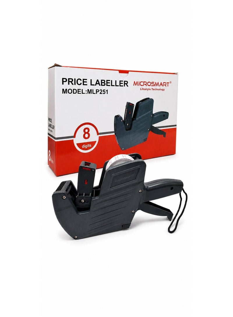 8-Digit Price Tag Gun for Production & Expiry Date Printing with Label Roll and Ink, Manual Price and Date Labeler for Shops & Stores - Image 2