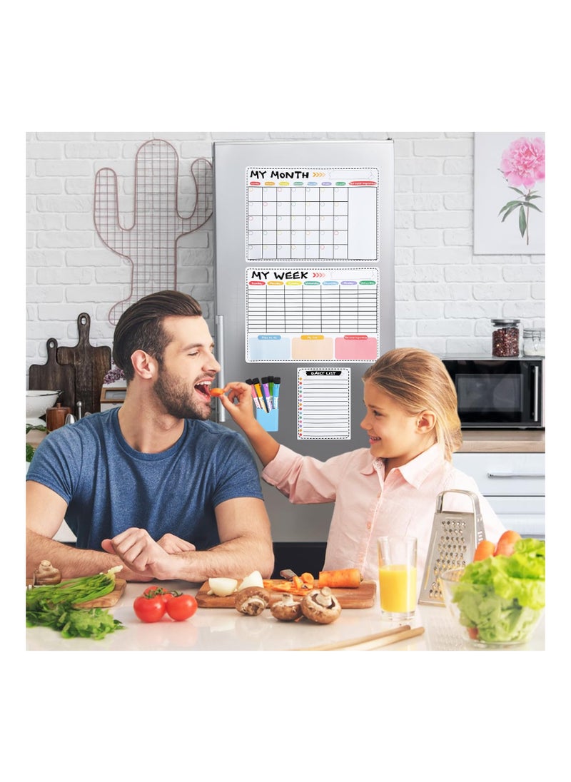 SYOSI Magnetic Whiteboard Calendar for Refrigerator, Refrigerator Planner Set Magnet Fridge Calendar Magnet Fridge Planner Whiteboard Fridge Calendar Monthly Weekly Daily Planner Stick Schedule Magnet  - Image 5