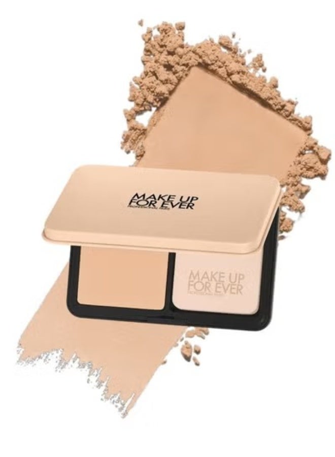 MAKE UP FOR EVER HD Skin Matte Velvet Blurring Foundation & Setting Powder 11g – Shade 1N14 Beige – For Light Skin Tones with Neutral Undertones - Image 1