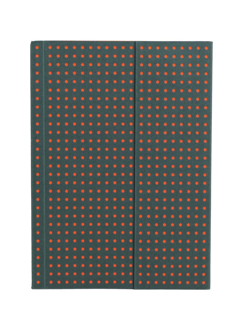 Paper-Oh Circulo Grey on Orange A6 Unlined Wrap Closure 128 Pages 100gsm Notebook - Image 1
