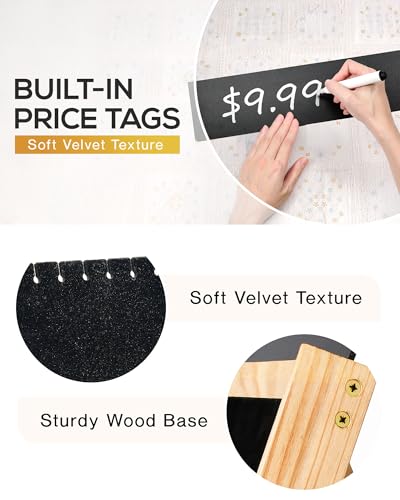 BS-VOG Necklace Display for Vendors, Foldable Jewelry Display Stand for Selling 66 Necklaces, 3-Tier Wood Jewelry Holder Storage Organizer with Black Velvet for Craft Shows & Boutiques - Image 5