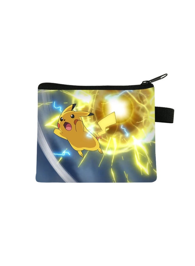 Pikachu Coin Purse For Elementary School Students, Portable Large-capacity Card Holder, Children's Short-style Cartoon Storage Coin Purse