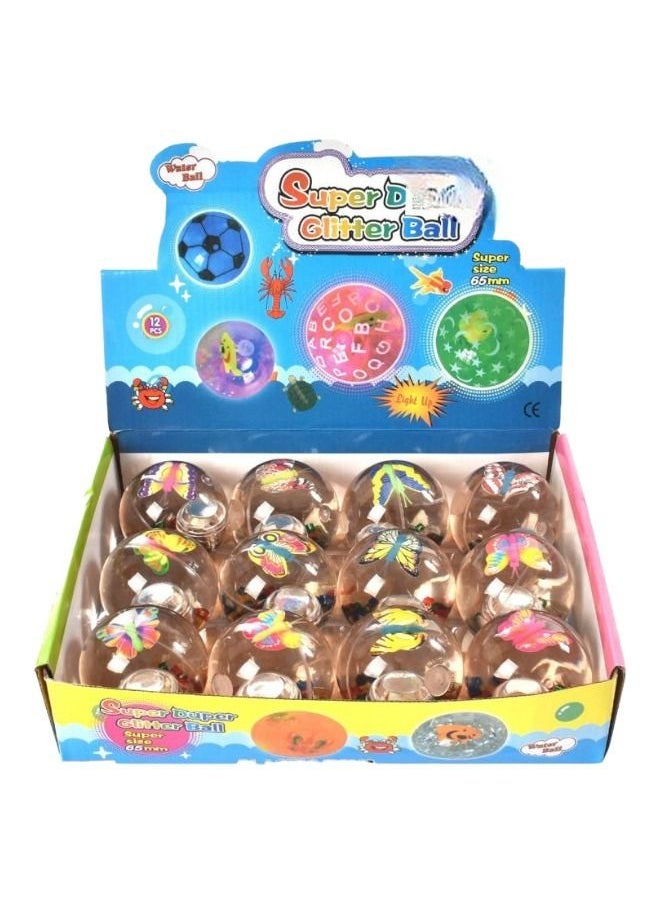 Rally Non Toxic Super Glitter Flashing Color Changing Ball for Stress Anxiety Relief Autism Toy -12pcs 