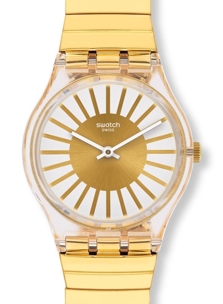 Swatch Unisex Charming Pink Quartz Movement Water Resistant Wrist Watch - 34 Mm - Image 1