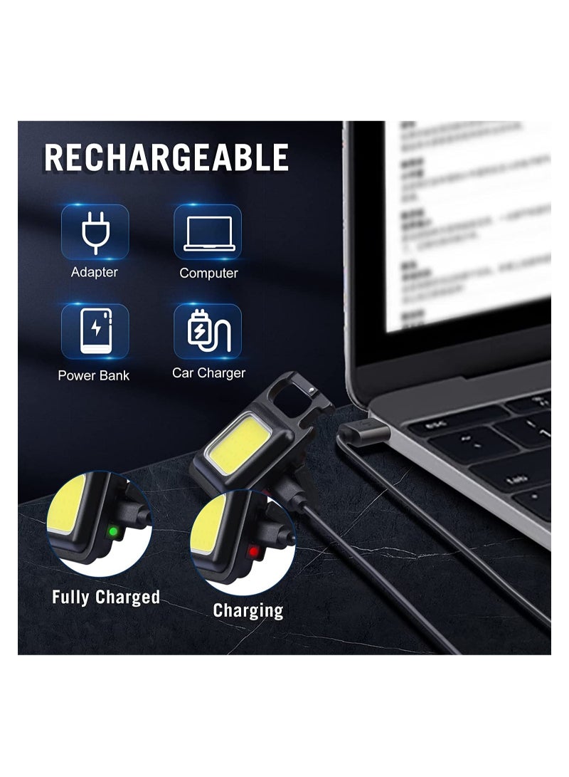 Rechargeable LED Flashlight Mini Light - COB Flashlights with 800 Lumens Bright and 4 Modes & Waterproof Emergency Lights for Walk the Dog Fishing and Camping etc(USB Charging Cable included) - Image 4