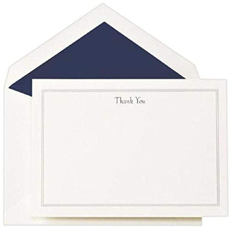 Crane Co Crane & Co. Navy Triple Hairline Thank You Card (CT3304), Pack of 10 - Image 2