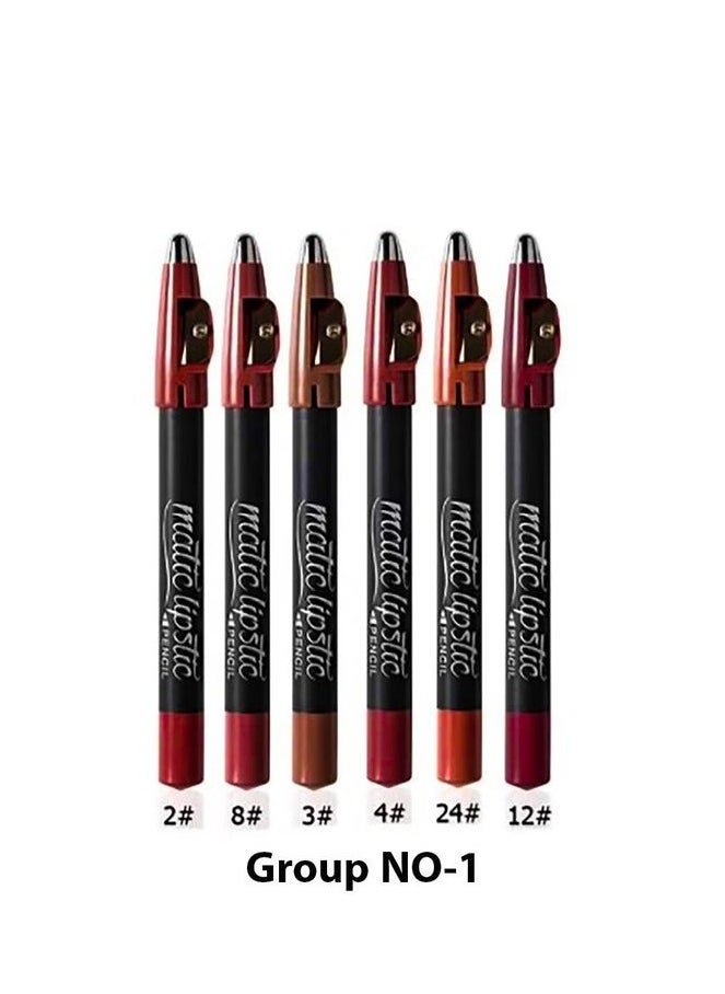 M.N 6 matte lipstick pens from MN with sharpener, Group No. C  - Image 1