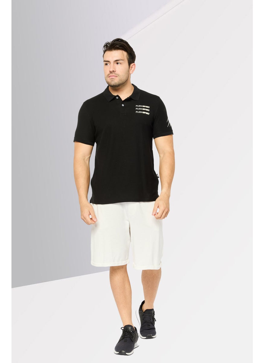 Plein Sport - Men Sportswear Fit Short Sleeves Outdoor Polo Shirt, Black - Image 1