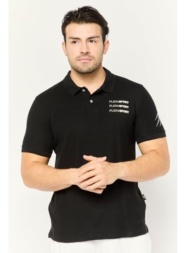 Men Sportswear Fit Short Sleeves Outdoor Polo Shirt, Black