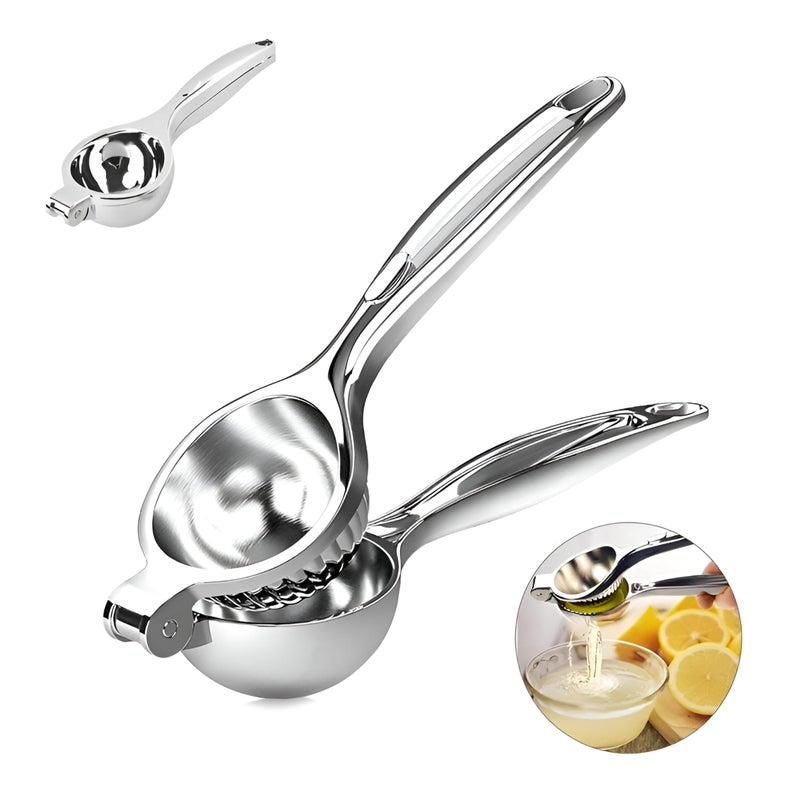 Citrus Juicer - Stainless Steel Manual Juicer for Lemon and Orange, Durable and Effective with High Juice Yield and Ergonomic Design for Easy Use (2 Pieces) - Image 1