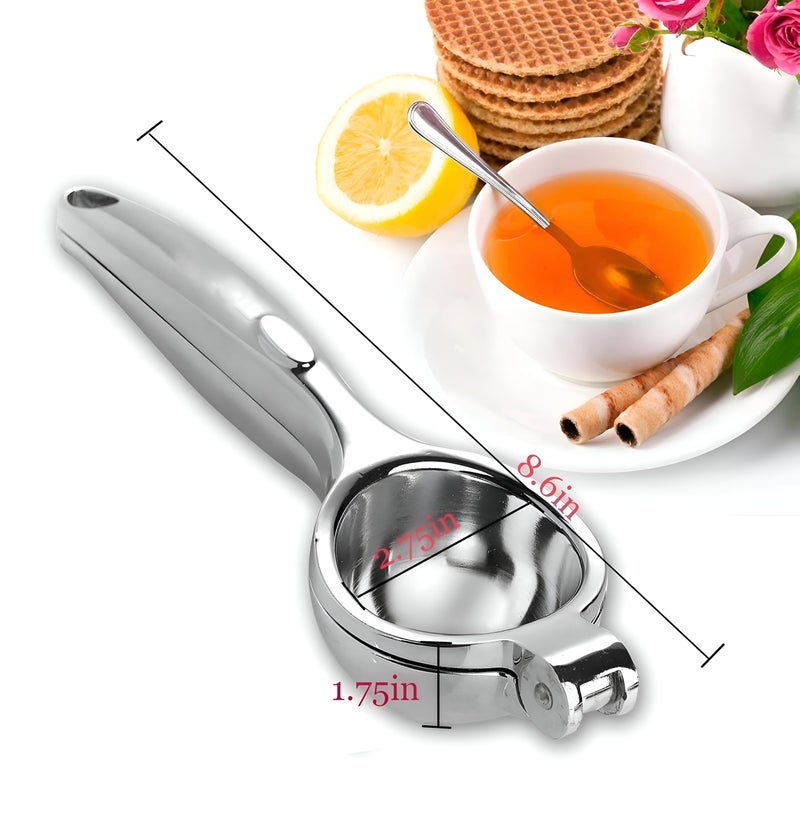 Citrus Juicer - Stainless Steel Manual Juicer for Lemon and Orange, Durable and Effective with High Juice Yield and Ergonomic Design for Easy Use (2 Pieces) - Image 5
