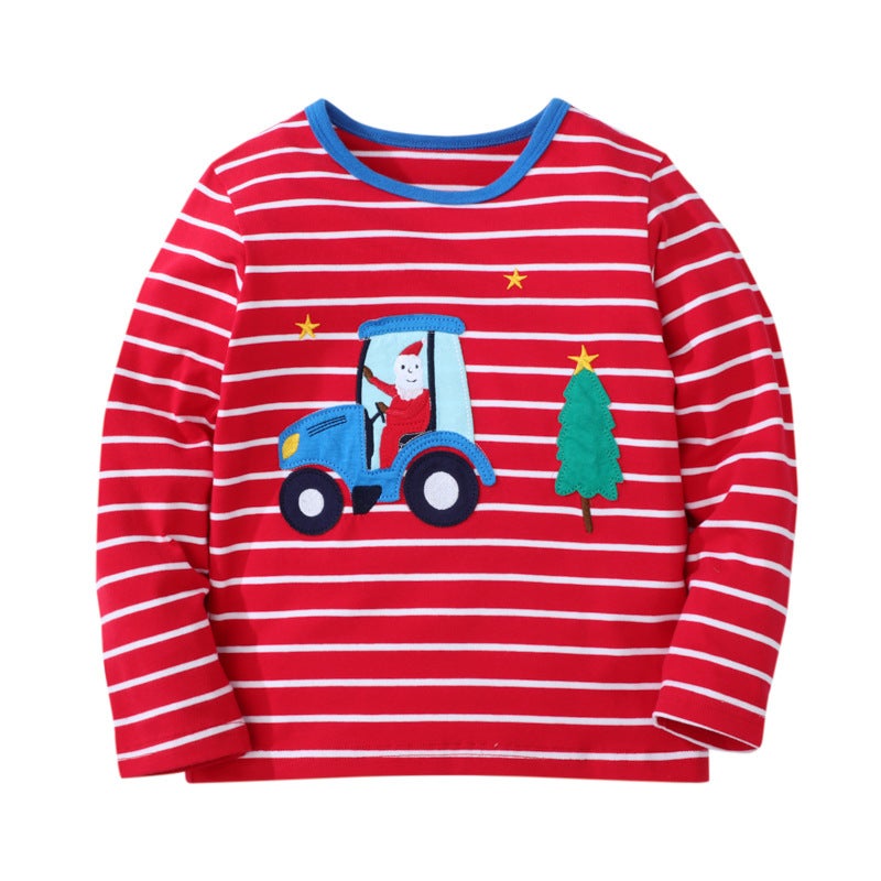 Autumn and Winter New Kidsren's T-Shirt Cartoon Cute Printed Long-Sleeved Top Factory Kidsren's Clothing Long-Sleeved T-Shirt Kidsren's Long-Sleeved Top - Image 1