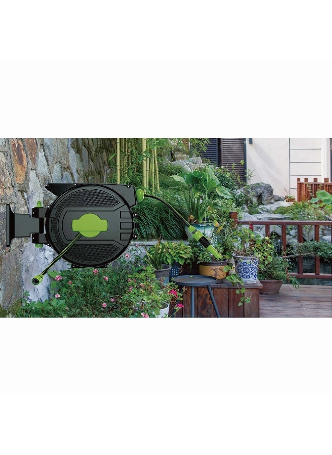 Auto Rewind Hose Reel Black and Green 20 m DY6685W20