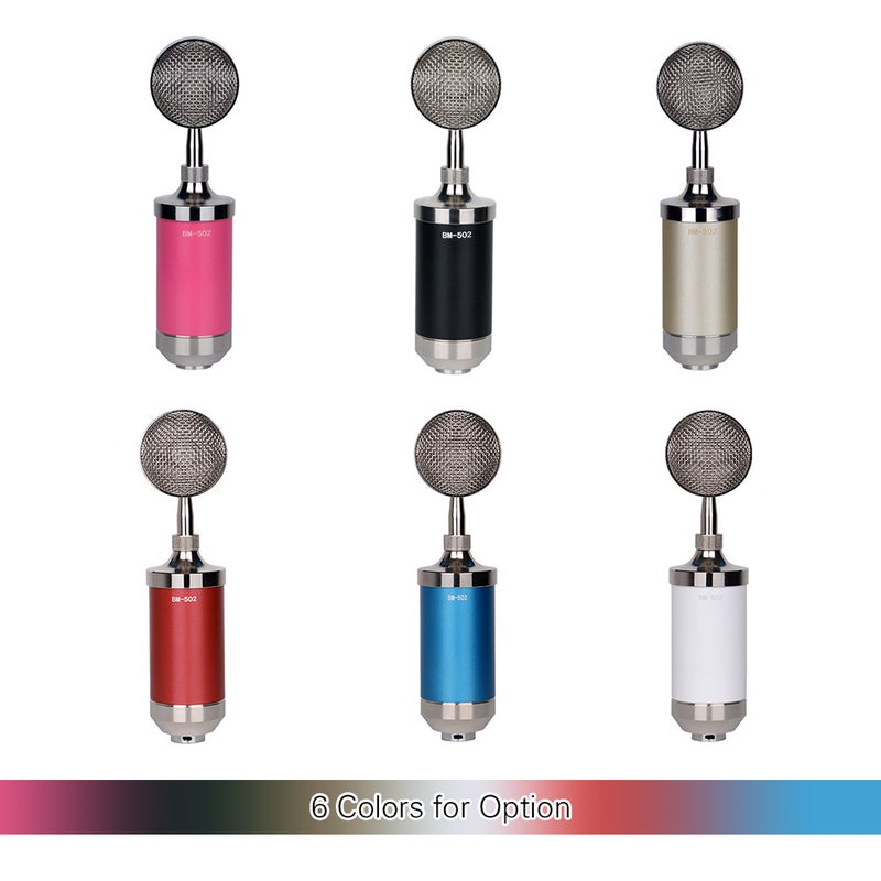 Recording Mic Cardioid Condenser Microphone Kit with Plastic Shock Mount Pop Filter Low Noise High Sensitive Microphone for Vocal Live Streaming Singing Broadcasting Musical Instrument Black - Image 2