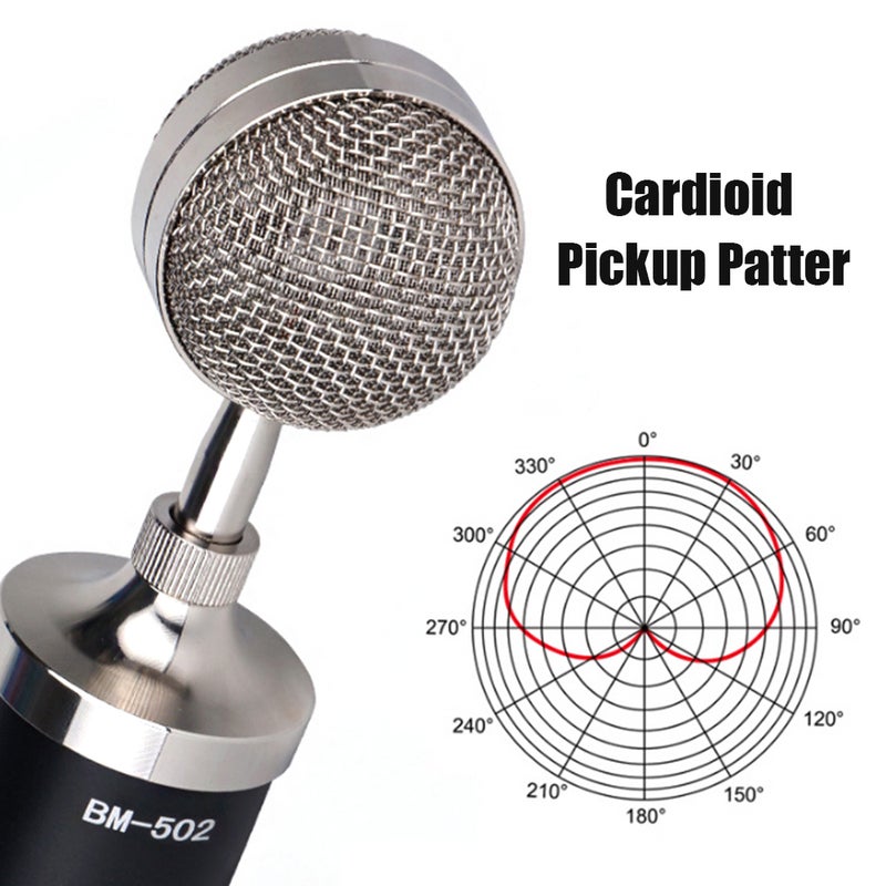 Recording Mic Cardioid Condenser Microphone Kit with Plastic Shock Mount Pop Filter Low Noise High Sensitive Microphone for Vocal Live Streaming Singing Broadcasting Musical Instrument Black - Image 5