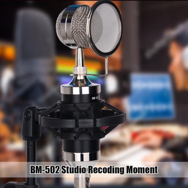 Recording Mic Cardioid Condenser Microphone Kit with Plastic Shock Mount Pop Filter Low Noise High Sensitive Microphone for Vocal Live Streaming Singing Broadcasting Musical Instrument Black - Image 4