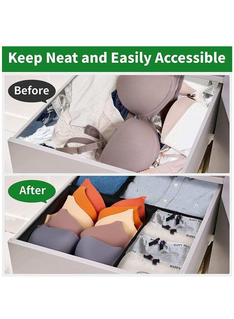 Arabest Foldable Drawer Organizer, Closet Organizer Drawer for Underwear/Underpants/Socks/Bra/Panties/Ties, 8 Pack Storage Dividers Bins 2 Large+2 Medium+4 Small White/Black  - Image 3