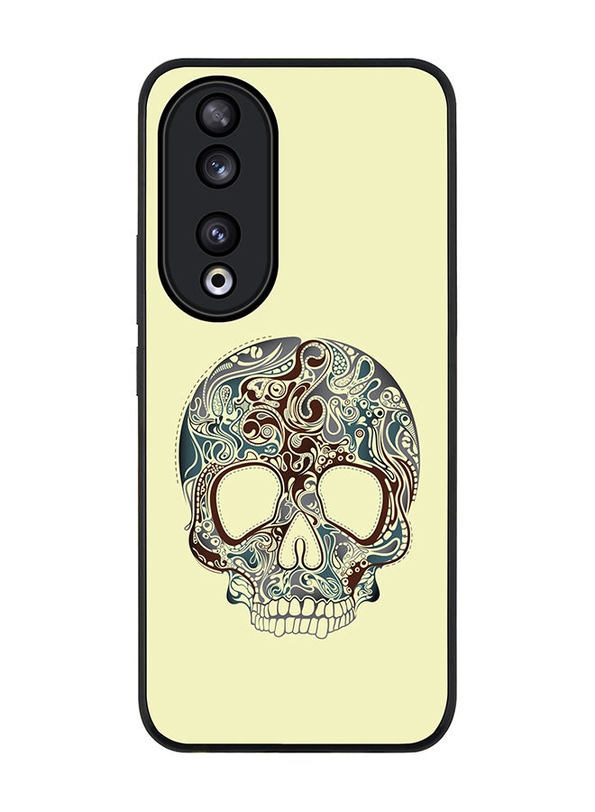 Stylizedd Rugged Black edge case for Honor 90 5G, Slim fit Soft Case Flexible Rubber Edges Anti Drop TPU Gel Thin Cover -  Skully Tattoo - Image 1