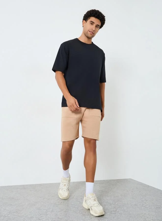 Styli Men Regular Fit Revere Terry Fleece Shorts