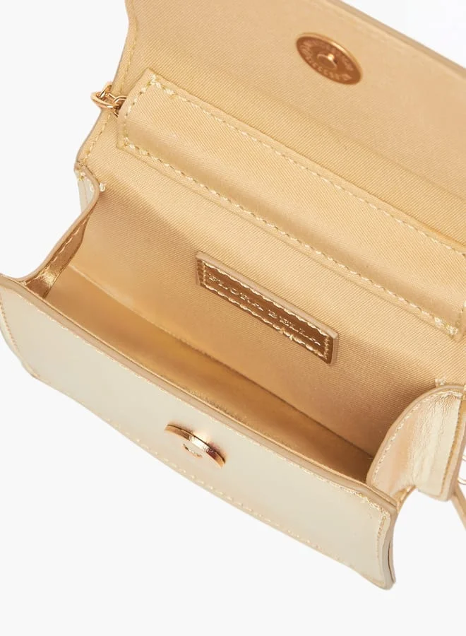 فلورا بيلا من شو إكسبرس Girls Embellished Crossbody Bag With Button Closure And Chain Strap